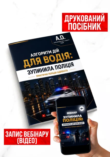 Комплект «Алгоритм дій для водія: Зупинила поліція»: посібник + вебінар (відеозапис)